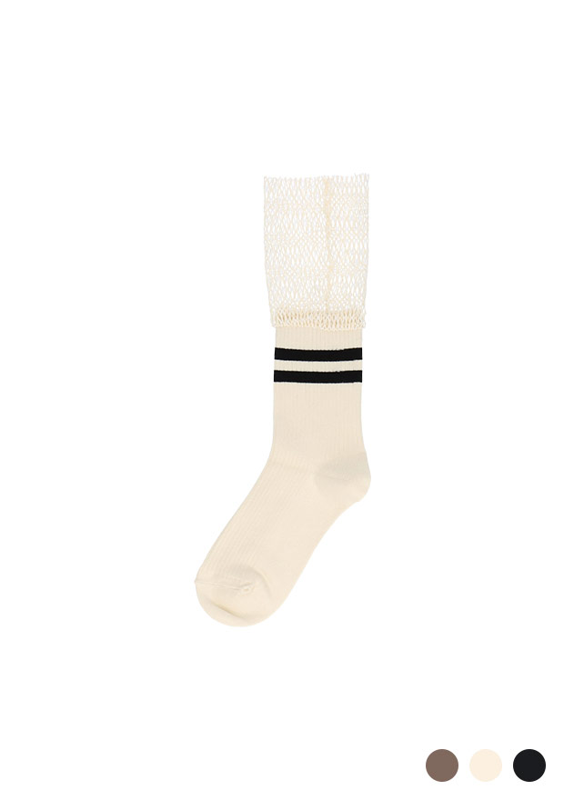 ラインメッシュリブ クルー 3097-110