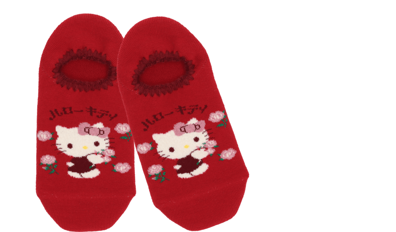 サンリオキャラクターズコラボ　ローズハローキティ　ハマグリパイルソックス