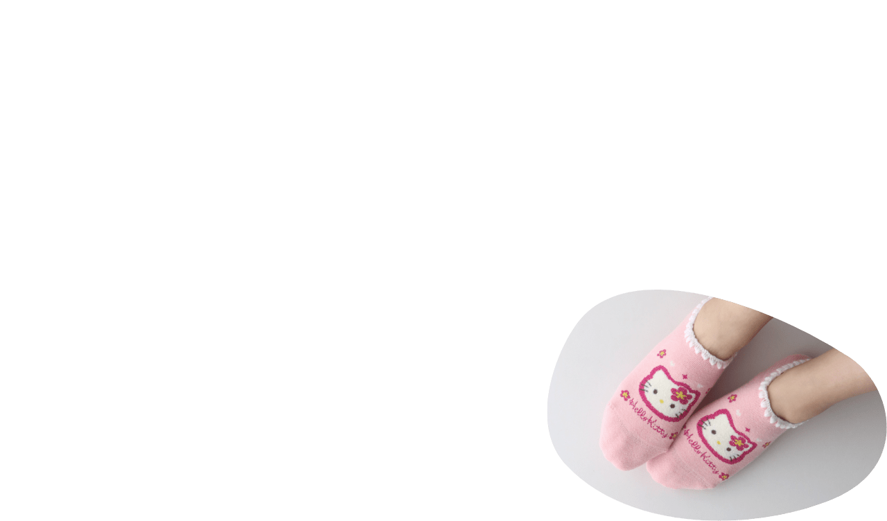 サンリオキャラクターズコラボ　カオハナハローキティ　ハマグリパイルソックス