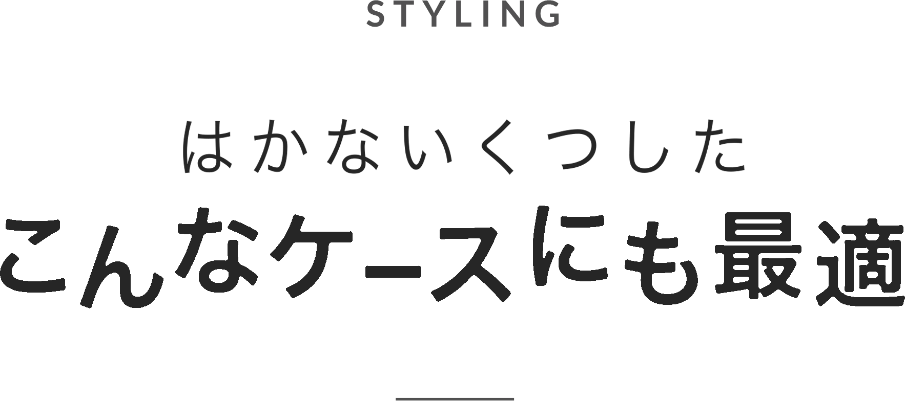 STYLING はかないくつした こんなケースにも最適
