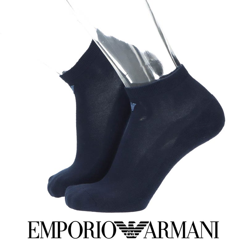 EMPORIOARMANI（エンポリオアルマーニ）底パイルメンズソックス靴下フットカバーカバーソックス綿混ワンポイントロゴショートソックス2322-020