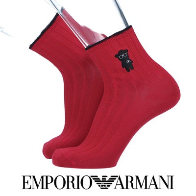 EMPORIOARMANI（エンポリオアルマーニ）カジュアルShortマンガベア刺繍ショートレングススーピマ綿ショートメンズ男性紳士ソックス靴下男性メンズプレゼント贈答ギフト2322-300