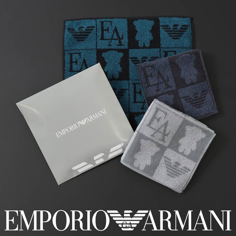 EMPORIOARMANI（エンポリオアルマーニ）マンガベア綿100％タオルハンカチ（ハンドタオル）2340-014男性メンズプレゼント贈答ギフト
