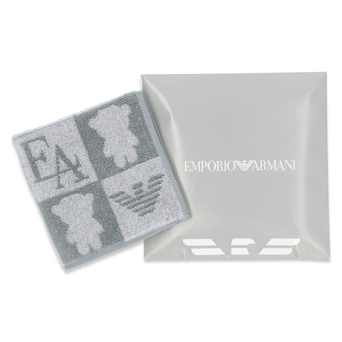 EMPORIO ARMANI EAマンガベア タオルハンカチ 綿100％ 日本製 メンズ