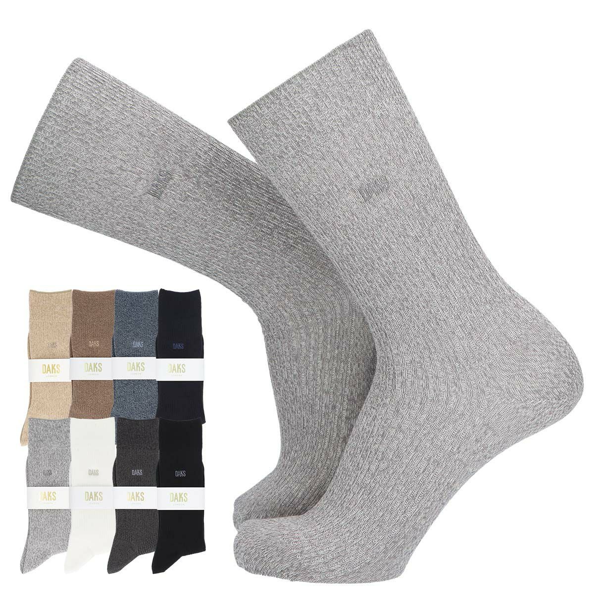 ☆30％OFF DAKS 綿混 無地リブ 消臭加工 ワンポイント クルー丈