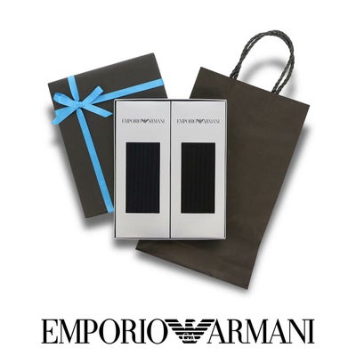 【送料無料】EMPORIOARMANI（エンポリオアルマーニ）メンズソックスオールシーズン用靴下Dressリブクルー丈ソックスブランド靴下2足組ギフトセット男性メンズプレゼント贈答ギフトEA-2P-RBポイント10倍