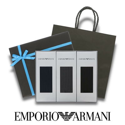 【送料無料】EMPORIOARMANI（エンポリオアルマーニ）メンズソックスオールシーズン用靴下Dressリブクルー丈ソックスブランド靴下3足組ギフトセット男性メンズプレゼント贈答ギフトEA-3P-RBポイント10倍