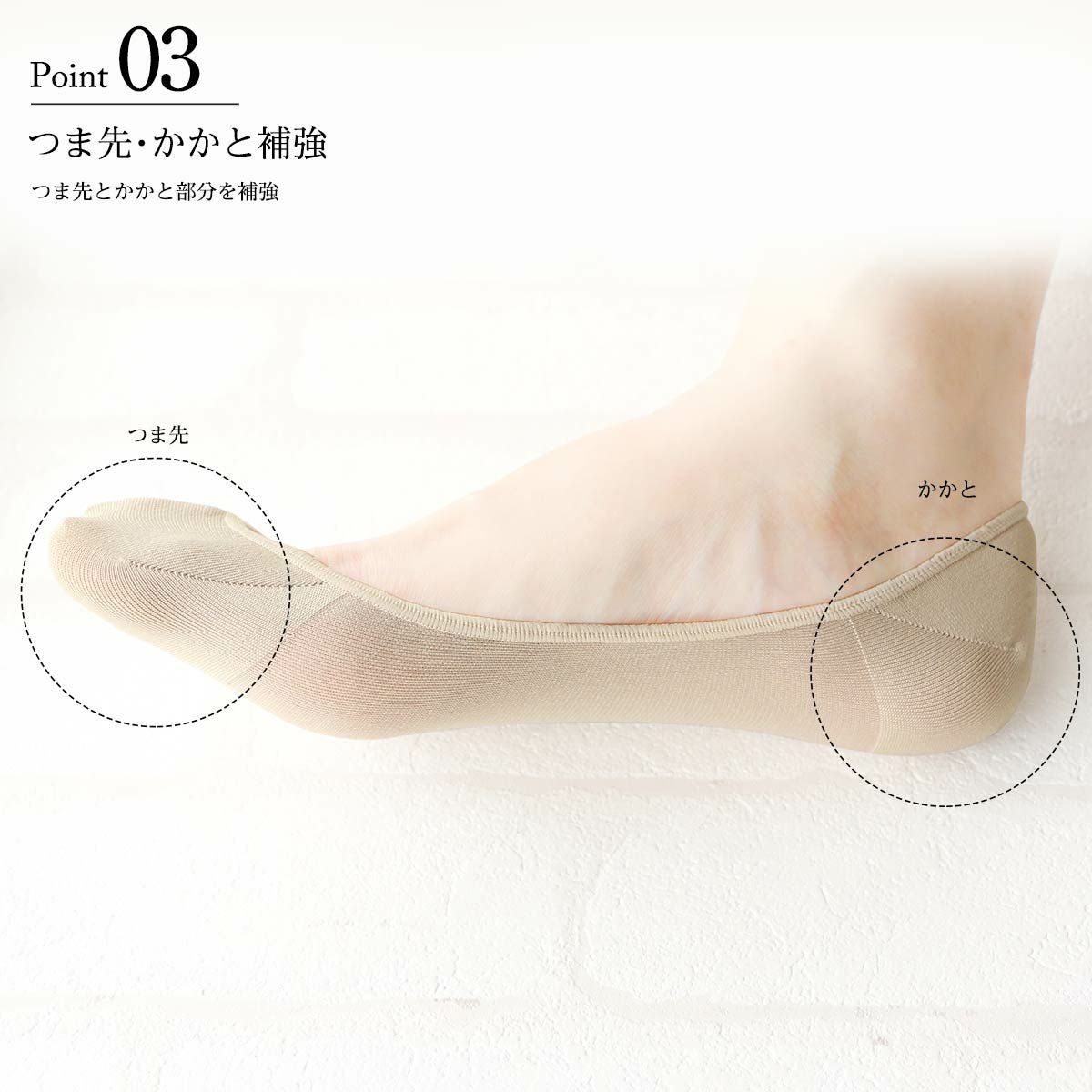 NAIGAI COMFORT 吸水速乾 極薄 フットカバー 浅履き かかと滑り止め付