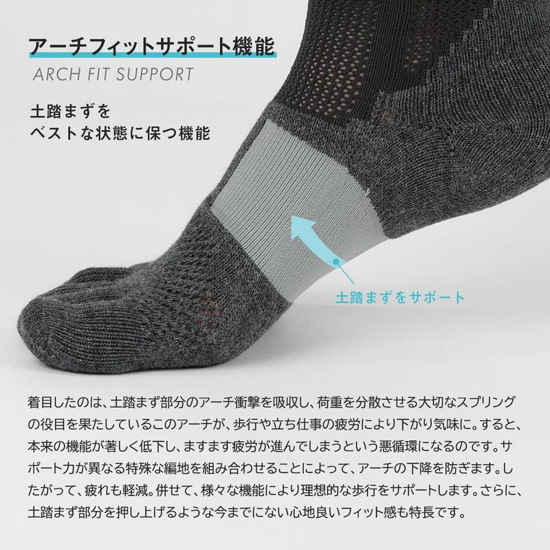 NAIGAIPERFORMANCEナイガイパフォーマンスランニングメッシュ編み吸水速乾3Dアーチフィットストッパー付5本指ショート丈ソックスレディースソックス婦人靴下女性プレゼント贈答ギフト03050005