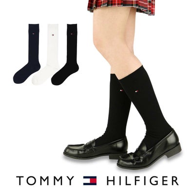 TOMMYHILFIGER｜トミーヒルフィガースクールソックスワンポイント刺繍32cm丈レディスハイソックス靴下3481-411ポイント10倍