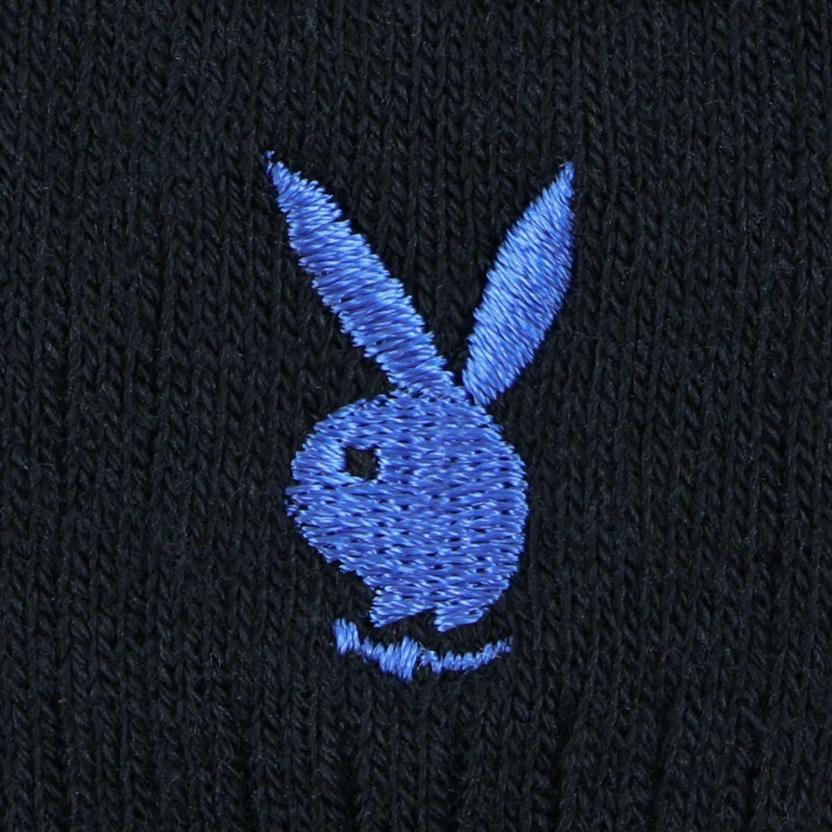 PLAYBOY 【32cm丈】スクールソックス ワンポイント 片面刺繍入り リブ