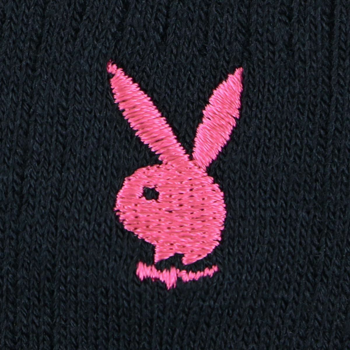 PLAYBOY 【36cm丈】スクールソックス ワンポイント 片面刺繍入り リブ