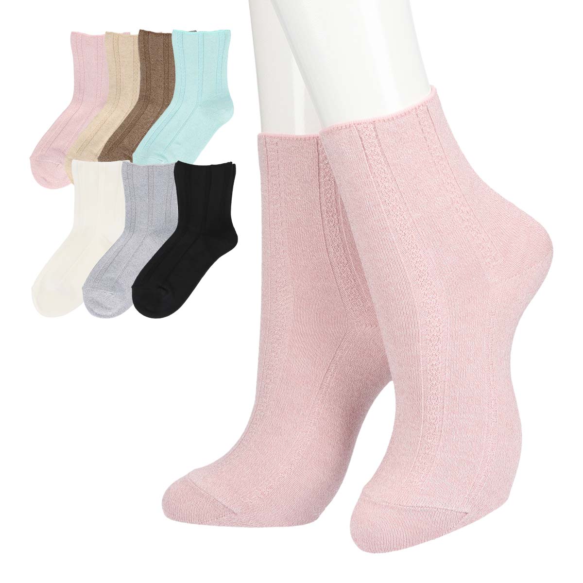 DAKS 履き口超ゆったり オーガニックコットン混 リンクス柄 クルー丈