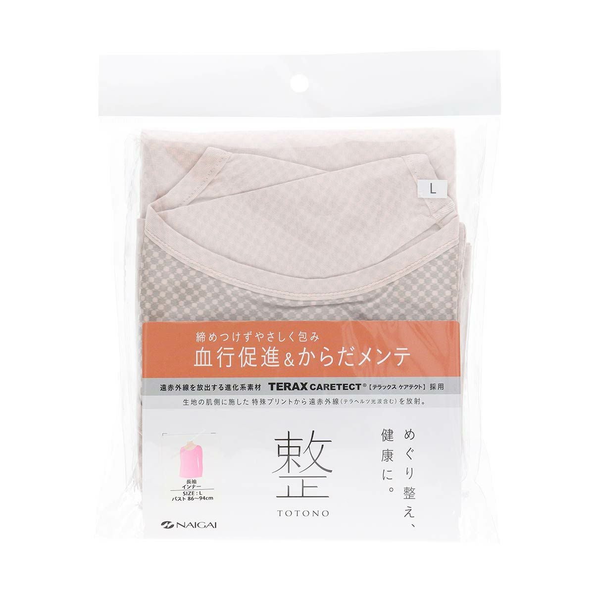 整 TOTONO 鉱石プリントで血行促進 長袖 インナー TERAX CARETECT