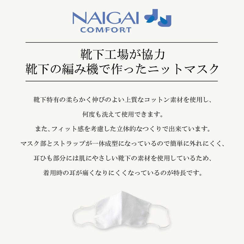 日本製ひんやり接触冷感素材マスク靴下の編み機で作った肌に優しいニットマスクポリジン加工（抗菌防臭加工）洗えるマスクぴったりフィット男女兼用ユニセックスゆうパケット（ポスト投函）全国220円8780-0003
