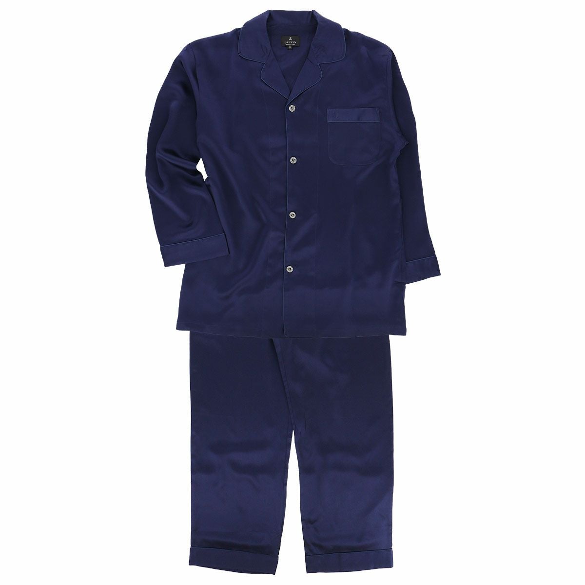 LANVIN COLLECTION パジャマシルク100% 長袖長丈パンツ Mサイズ メンズ