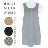 HOUSEWEARSTUDIOハウスウェアスタジオソフティドットポリエステル100％水玉柄後結び背付きレディースエプロン70371868