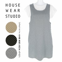 HOUSEWEARSTUDIOハウスウェアスタジオソフティドットポリエステル100％水玉柄後結び背付きレディースエプロン70371868