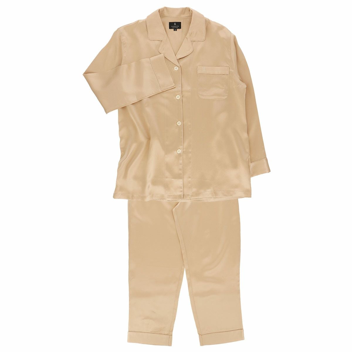 LANVIN COLLECTION シルク100% 長袖 レディース パジャマ Lサイズ
