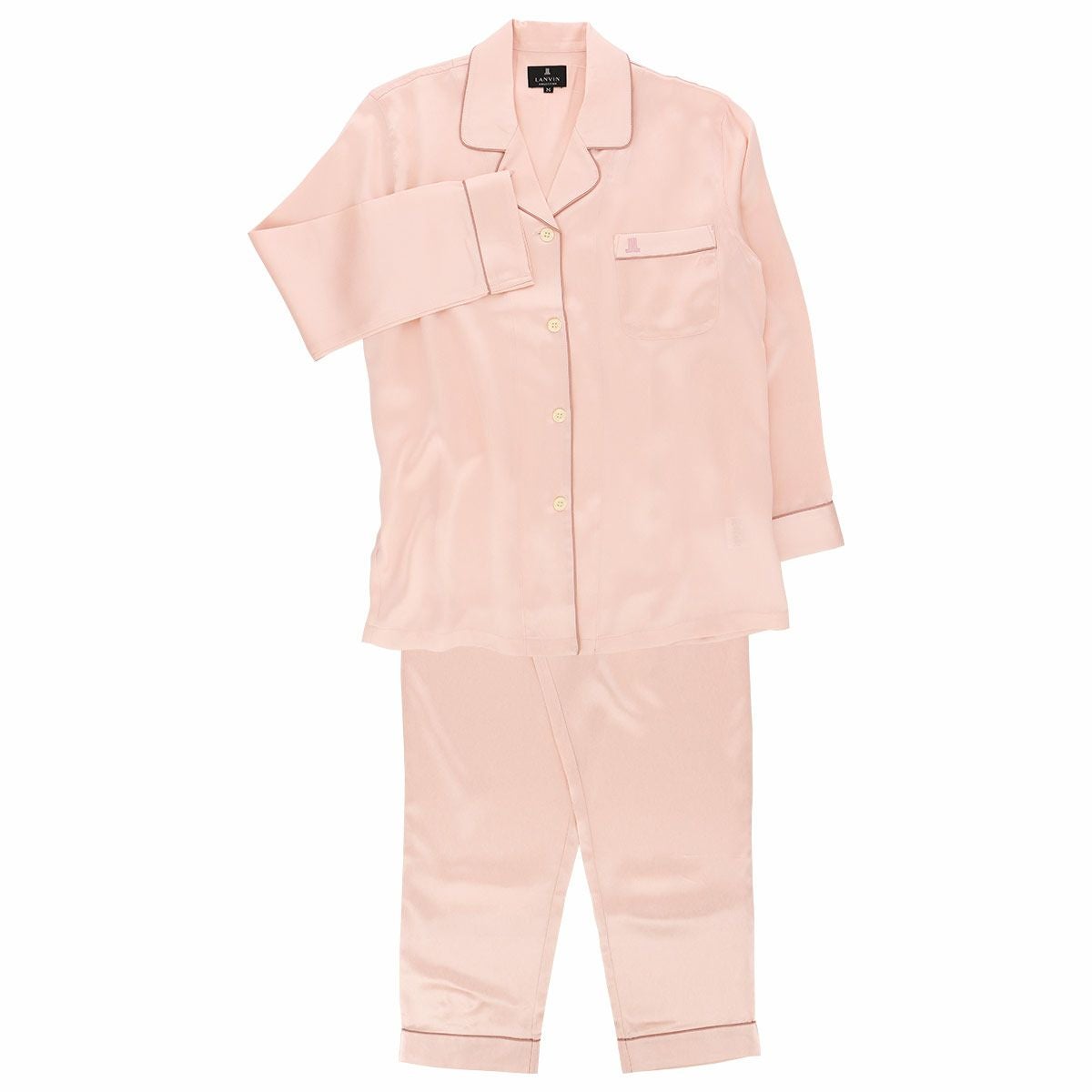 LANVIN COLLECTION シルク100% 長袖 レディース パジャマ Lサイズ