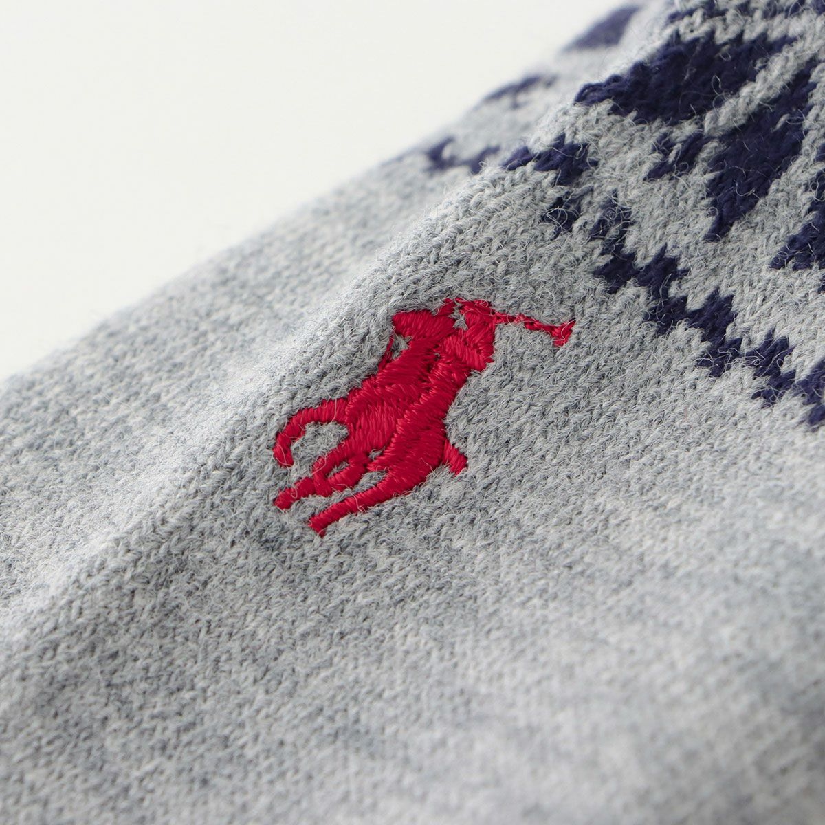 POLO RALPH LAUREN 毛混 5本指ソックス フェアアイル柄 クルー丈