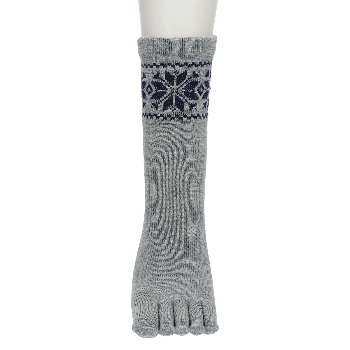 POLO RALPH LAUREN 毛混 5本指ソックス フェアアイル柄 クルー丈