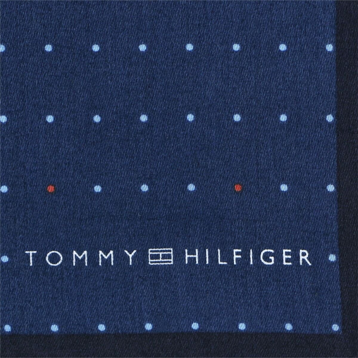 TOMMYHILFIGER｜トミーヒルフィガーピンドット柄綿100％ハンカチ2582-103