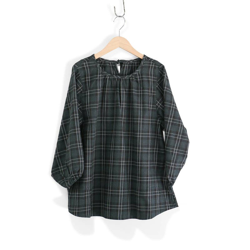 HOUSEWEARSTUDIOPLUSハウスウェアスタジオプラスONEMILEWEARワンマイルウェア日本製綿100％ビエラチェックブラウスカッポーレディース70360031