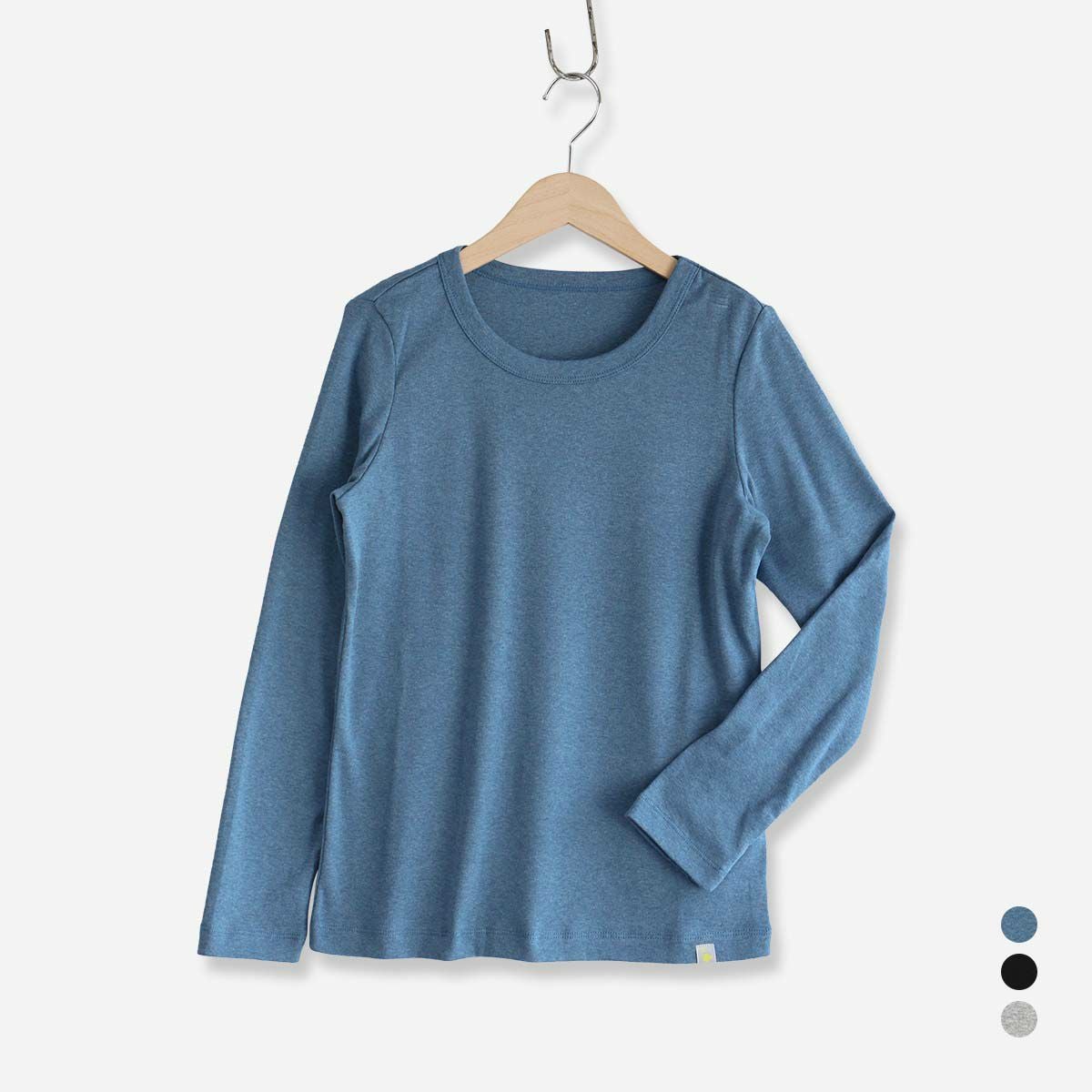 HOUSEWEARSTUDIOPLUSハウスウェアスタジオプラスONEMILEWEARワンマイルウェア日本製綿100％クル－ネック長袖Tシャツ【Mサイズ】レディース70360043