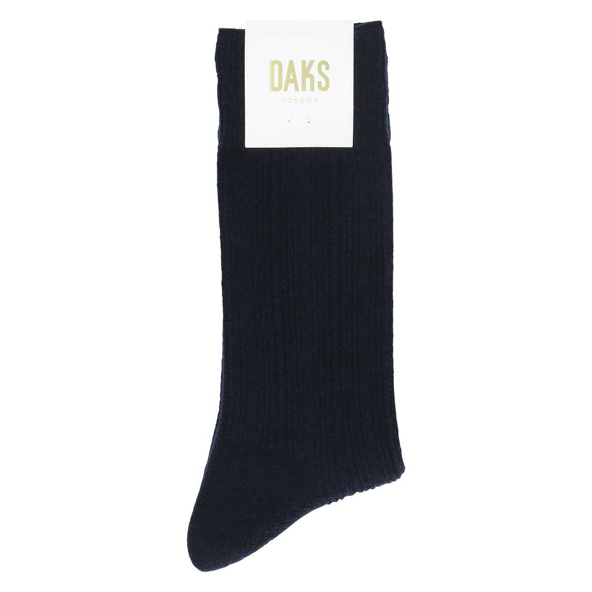 DAKS カシミヤ混 履き口ゆったり 細リブソックス クルー丈 メンズ 日本