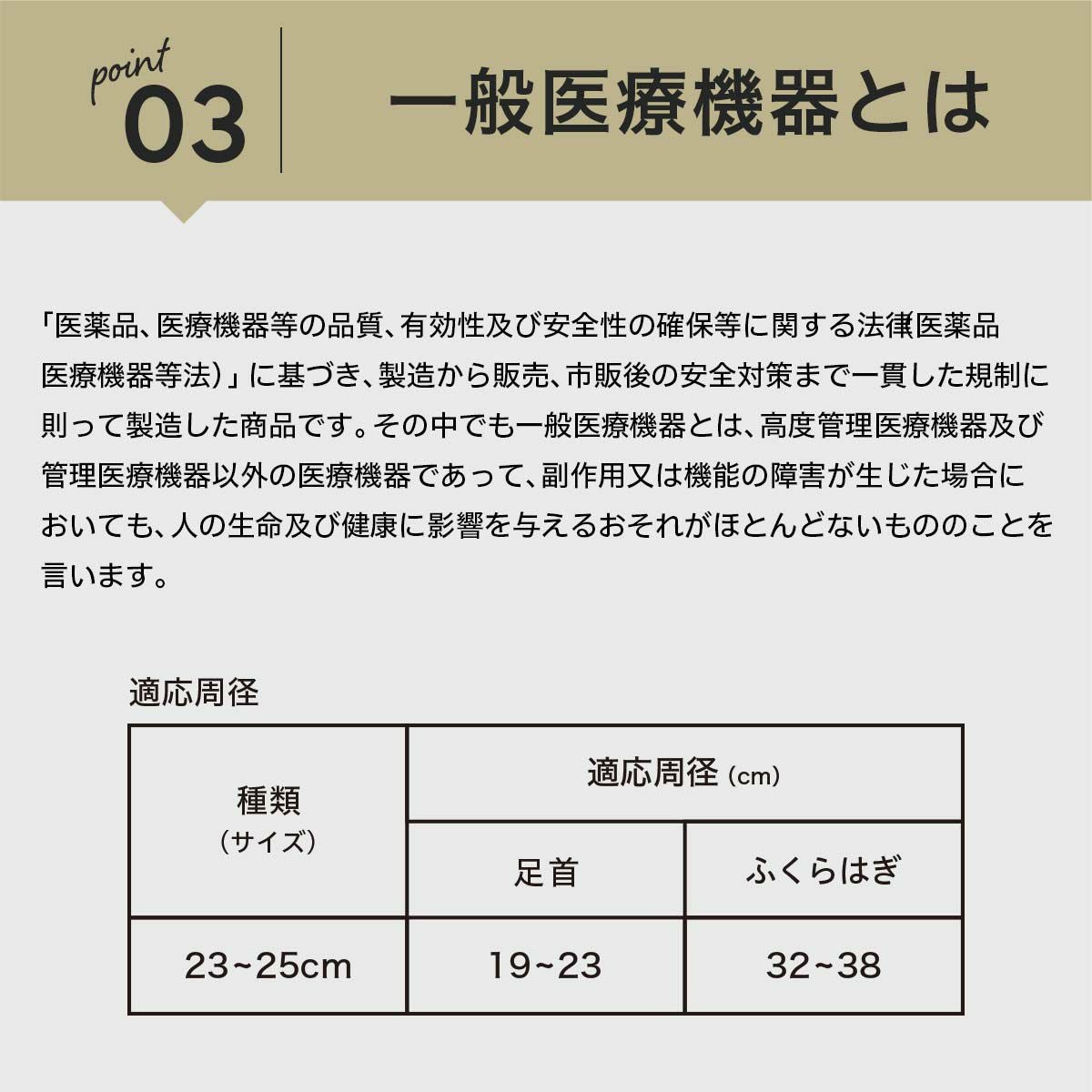 一般医療機器 着圧ソックス オープントゥ ハイソックス 段階圧力設計