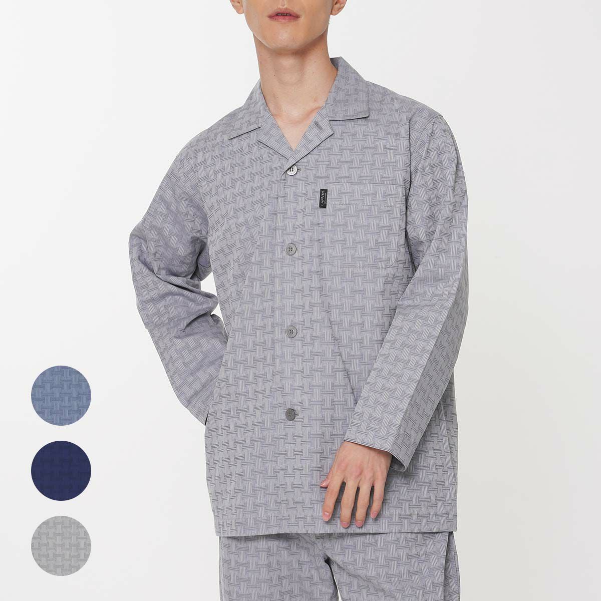 LANVINCLLECTIONランバンコレクション【S・M・Lサイズ】サテンJL先染めモノグラムジャガードパジャマメンズ男性紳士プレゼントギフト54420001公式ショップ正規ライセンス商品
