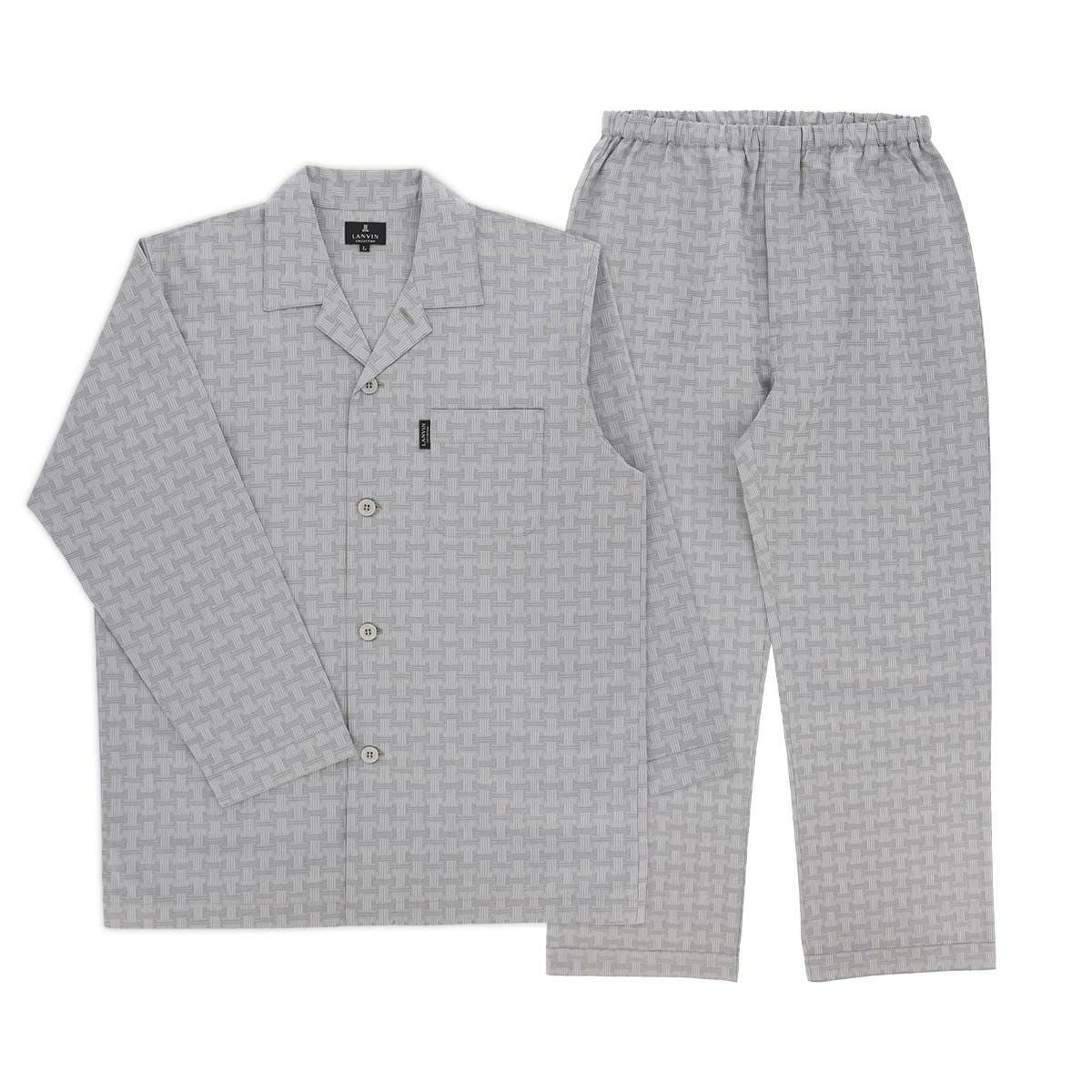 LANVINCLLECTIONランバンコレクション【S・M・Lサイズ】サテンJL先染めモノグラムジャガードパジャマメンズ男性紳士プレゼントギフト54420001公式ショップ正規ライセンス商品