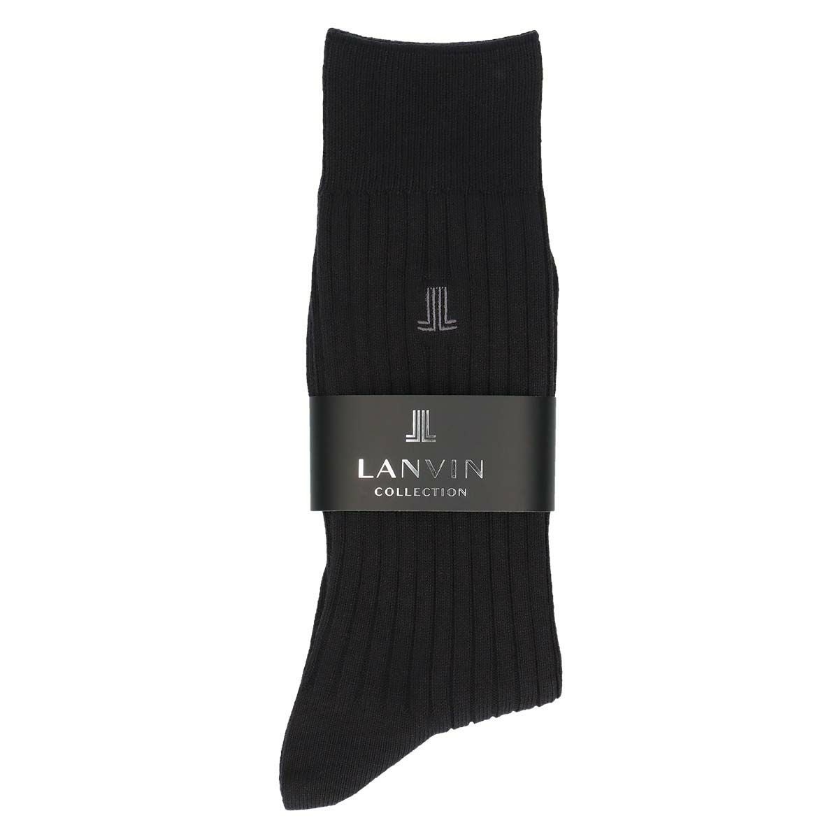LANVIN COLLECTION 日本製 ECOテンセル モダールMIX ワンポイント リブ