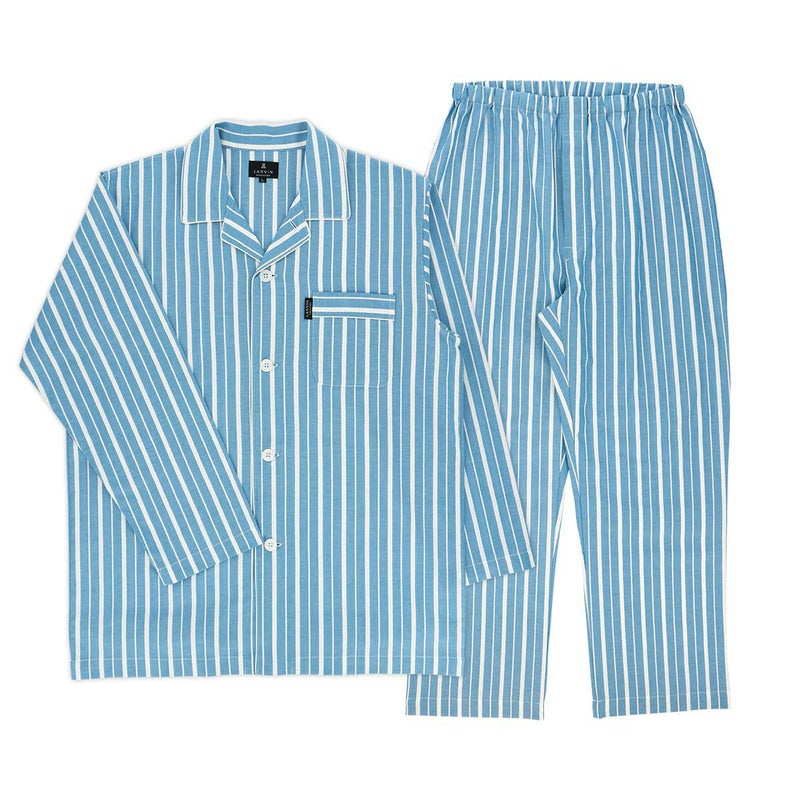 LANVINCOLLECTIONランバンコレクション【S・M・Lサイズ】織変形+ピケ先染めストライプパジャマメンズ男性紳士プレゼントギフト54420004公式ショップ正規ライセンス商品