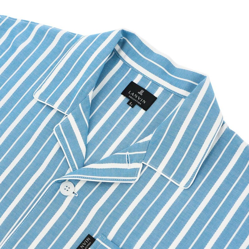 LANVINCOLLECTIONランバンコレクション【S・M・Lサイズ】織変形+ピケ先染めストライプパジャマメンズ男性紳士プレゼントギフト54420004公式ショップ正規ライセンス商品