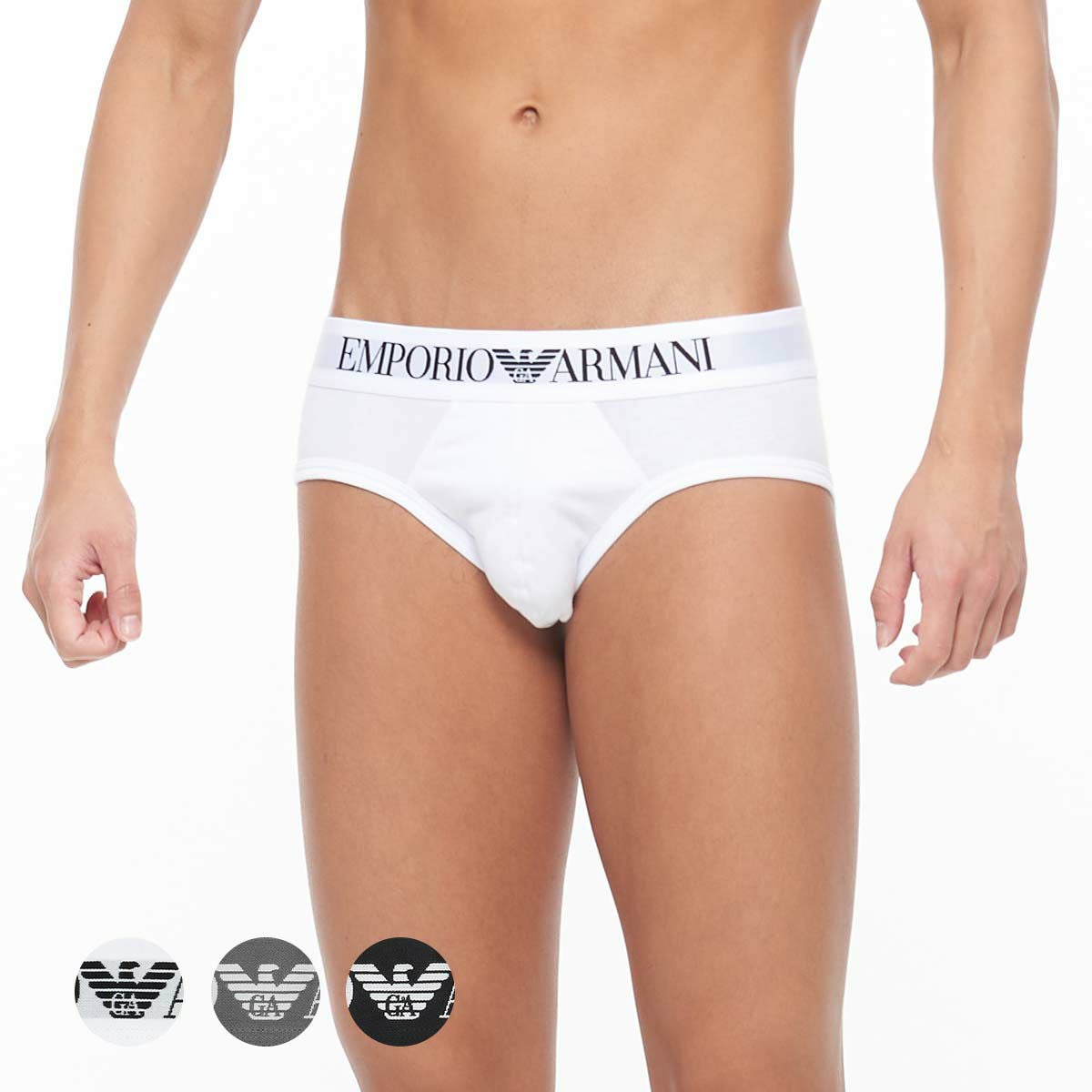 EMPORIO ARMANI ICONIC LOGOBAND STRETCH COTTON BRIEF アイコニック