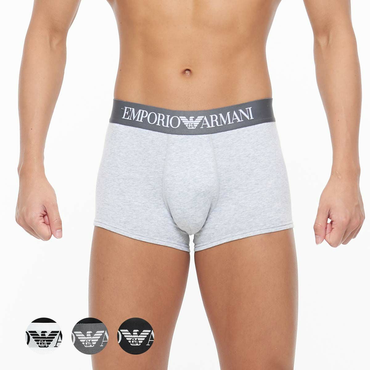 EMPORIO ARMANI ICONIC LOGOBAND STRETCH COTTON TRUNK アイコニック