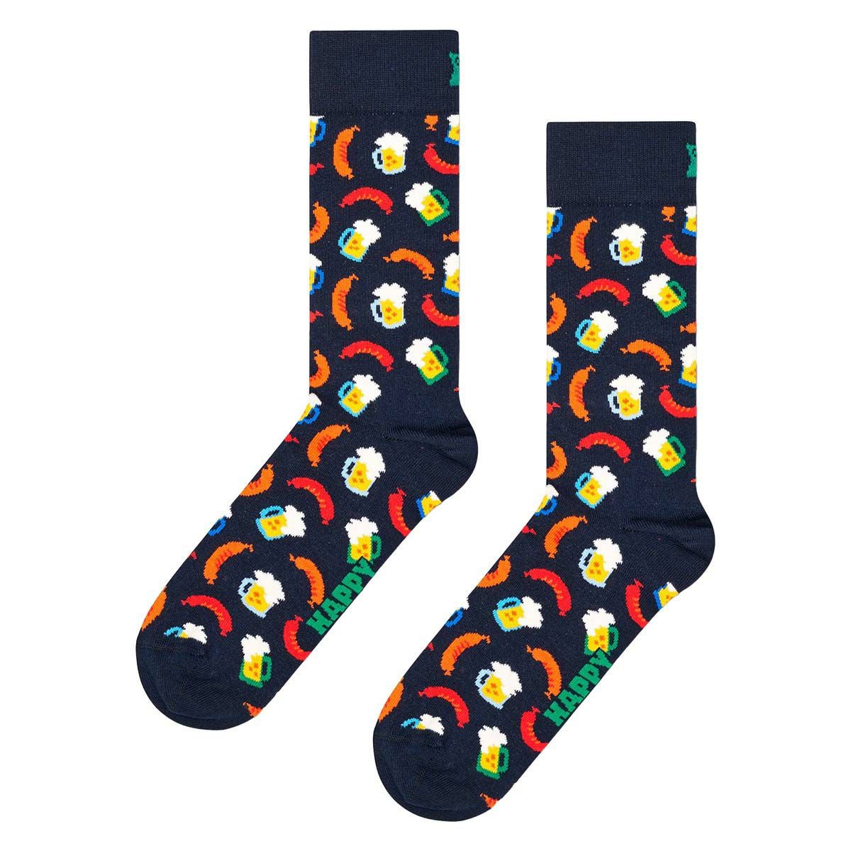 HappySocksハッピーソックスBeerAndSausage（ビールアンドソーセージ）クルー丈綿混ソックス靴下ユニセックスメンズ＆レディスプレゼント贈答ギフト10211018
