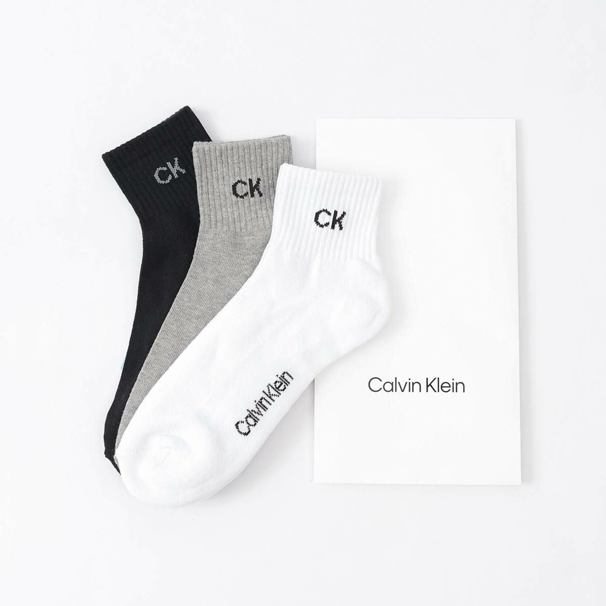 Calvin Klein 【3足セット】足底パイル 抗菌防臭 ショート丈ソックス