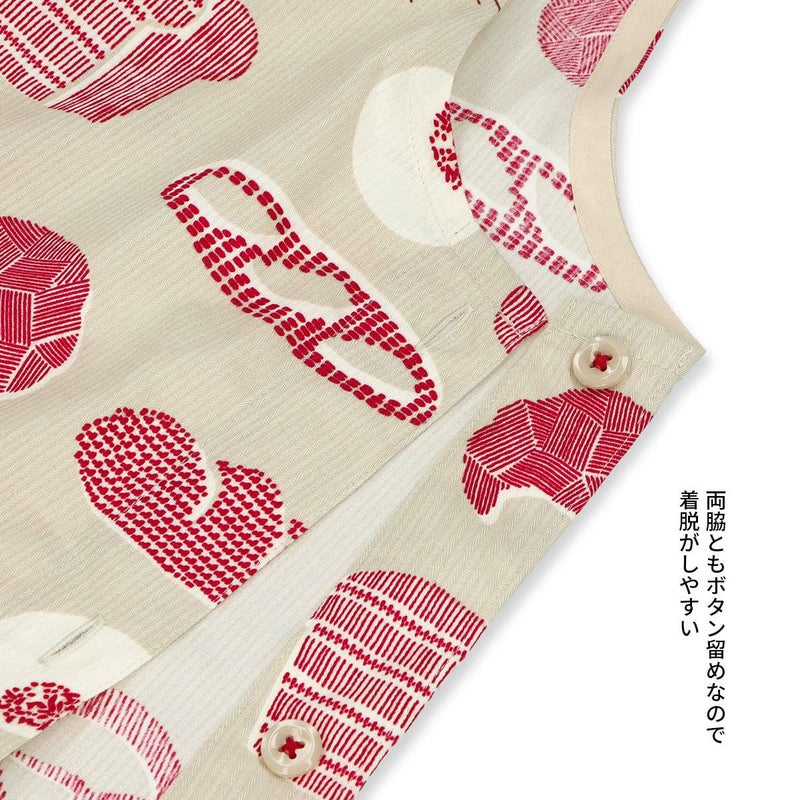 HOUSEWEARSTUDIOハウスウェアスタジオ形態安定加工綿100％薄手ヘリンボンブレッド柄横ボタンサイドボタン背付きレディースエプロン70372191