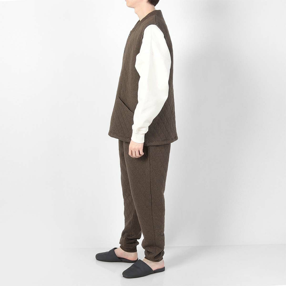 LANVIN COLLECTION 中綿二ットキルト ベスト 半纏 はんてん 羽織