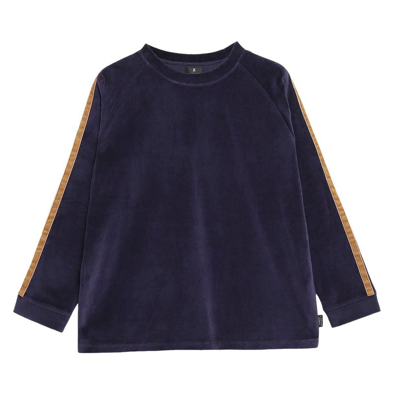 LANVINCOLLECTIONランバンコレクションベロア無地メンズクルーネック長袖ロングTシャツ綿混スウェット部屋着男性紳士プレゼントギフト054424045公式ショップ正規ライセンス商品