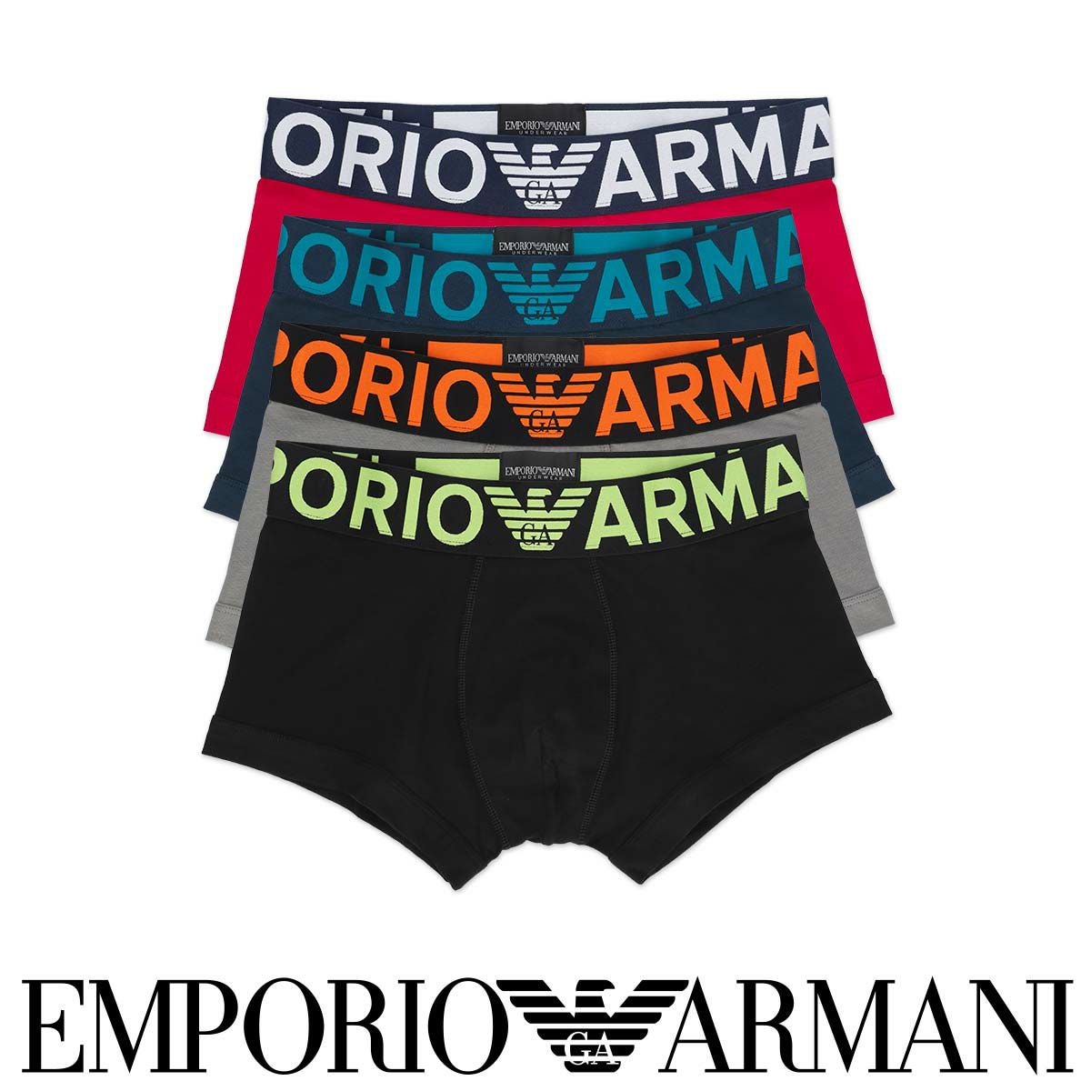 EMPORIO ARMANI シャイニーロゴ ボクサーパンツ 前閉じ EUサイズ