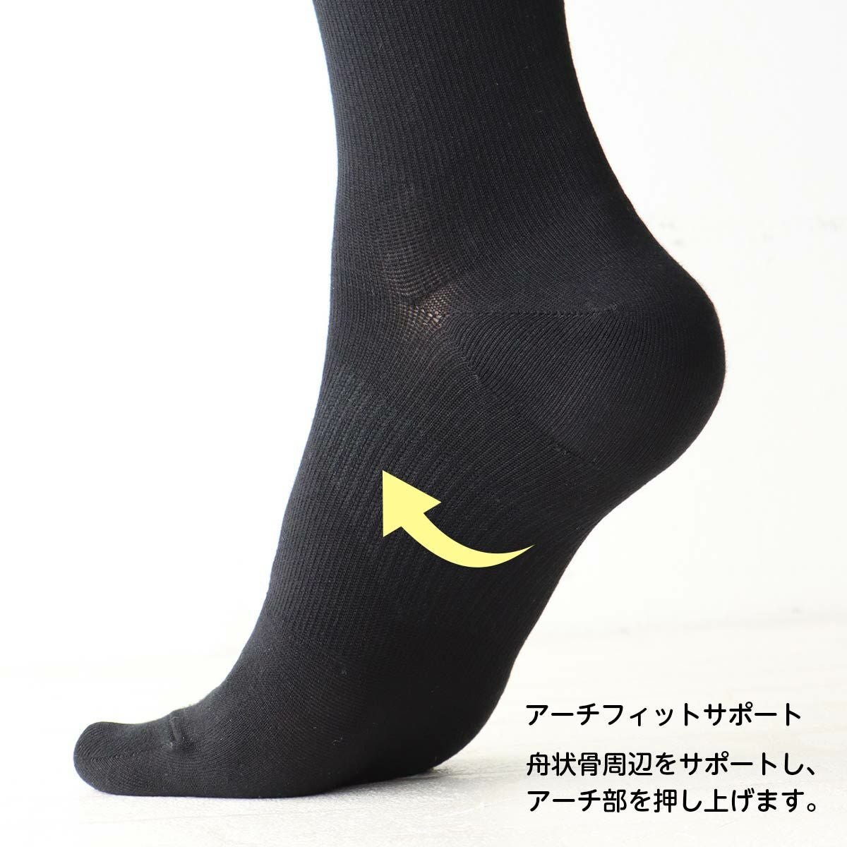 NAIGAI PERFORMANCE 綿混着圧ハイソックス メンズ 長め アーチフィット
