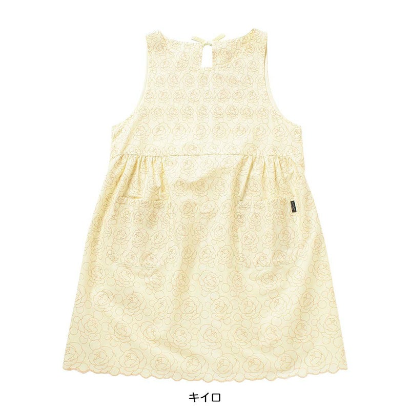 LANVINCOLLECTIONランバンコレクションエクセロンローズ柄綿100％日本製刺繍生地後結び背付きエプロンレディース70043018