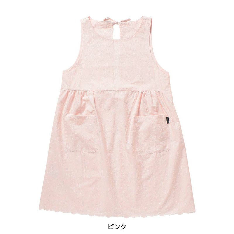 LANVINCOLLECTIONランバンコレクションエクセロンローズ柄綿100％日本製刺繍生地後結び背付きエプロンレディース70043018