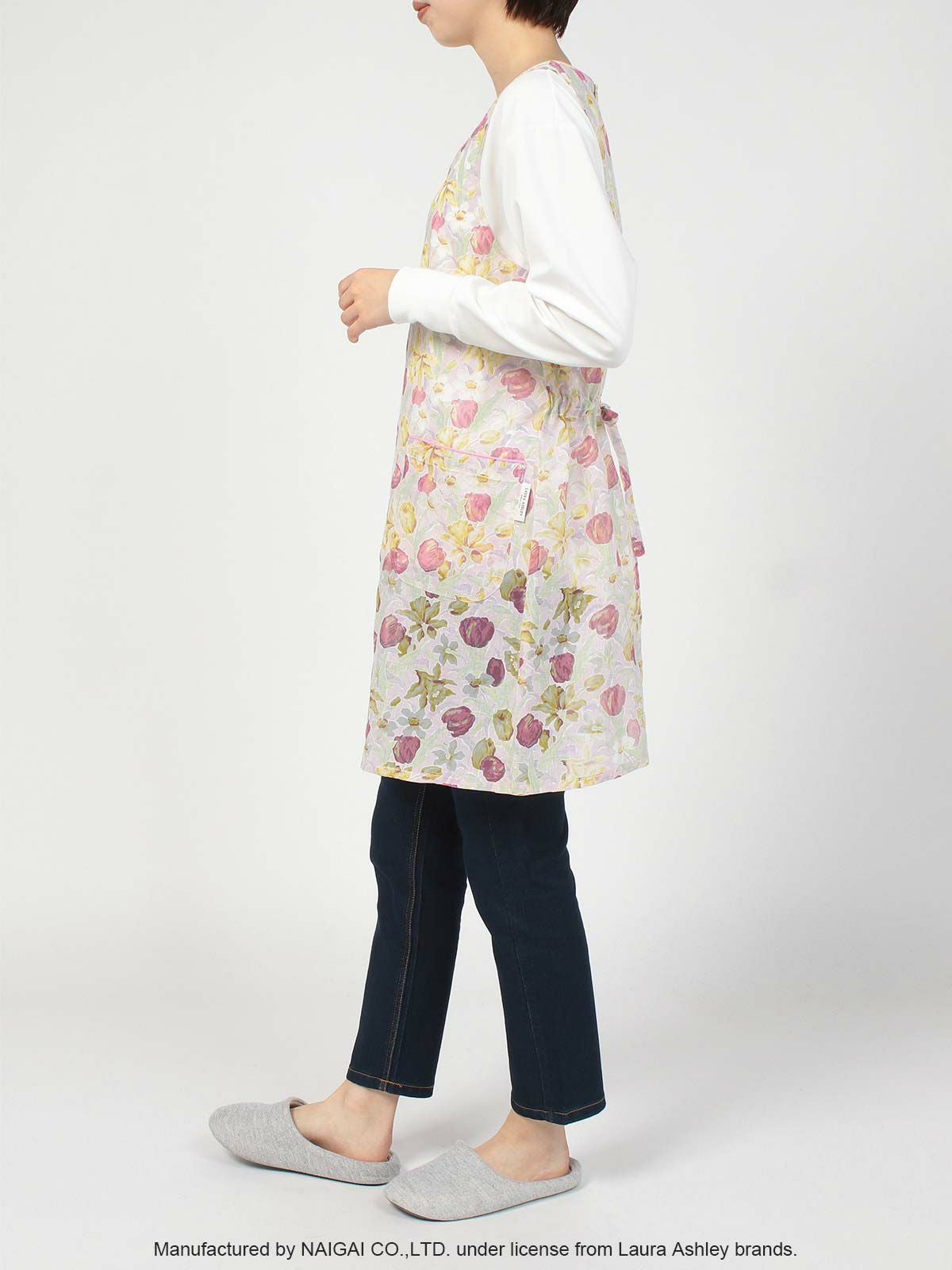 LAURA ASHLEY チューリップス柄 綿混 オパール加工 後結び 背付き