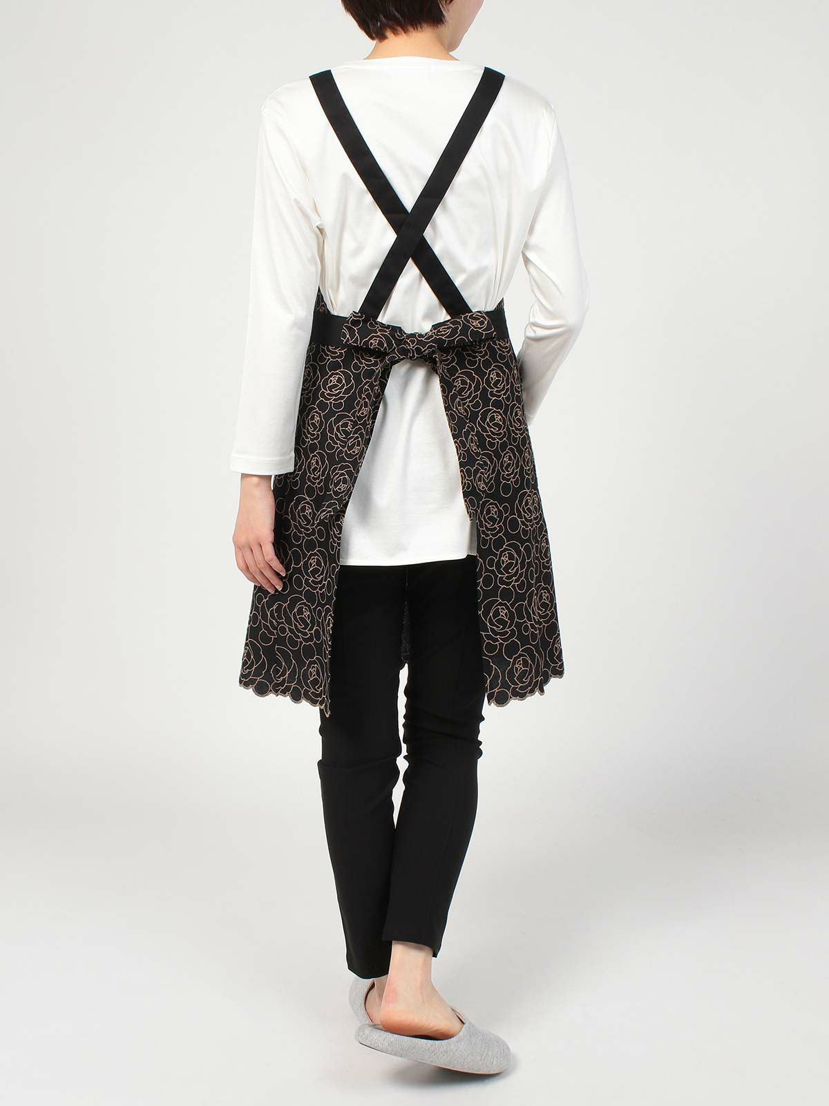 LANVIN COLLECTION エクセロンローズ柄 綿100％ 刺繍生地 後結び