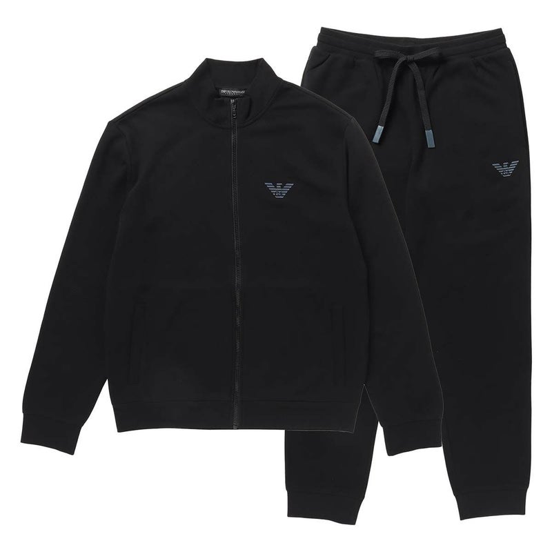 EMPORIOARMANIエンポリオアルマーニICONICTERRYアイコニックテリー上下セットフルジップ長袖メンズパジャマ部屋着ラウンジウェアEUサイズ男性メンズプレゼント無料ラッピングギフト54075717公式ショップ正規ライセンス商品